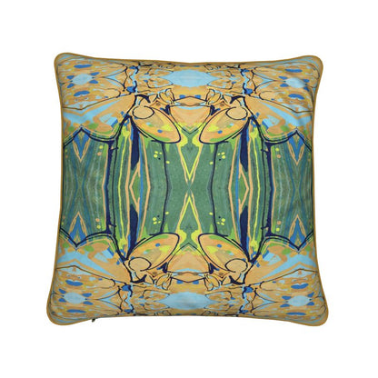 Daffodil Delight Soft Velvet Cushion with Piping Detail