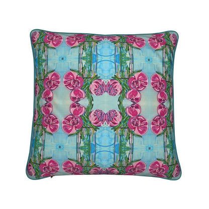 Peony Soft Velvet Cushion with Piping Detail