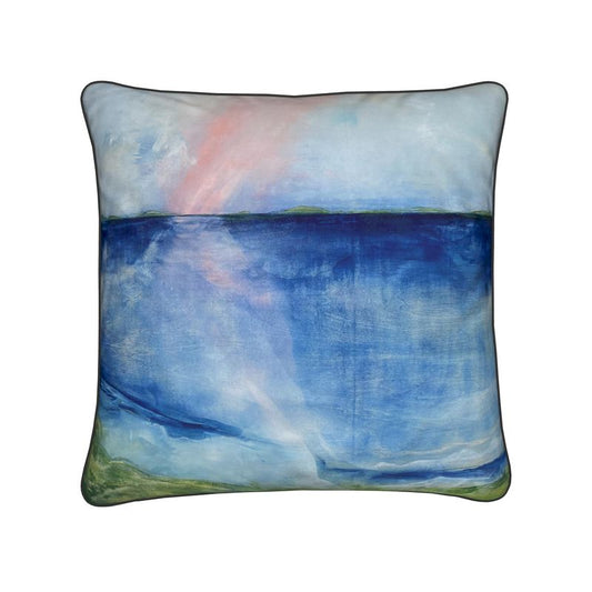 Rose Glow Escape Cushion with Piping Detail