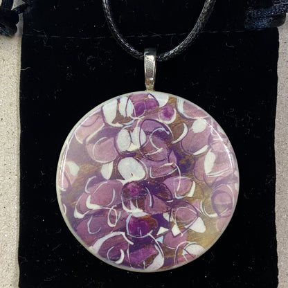 Porcelain Lilac Wisteria Circle Necklace