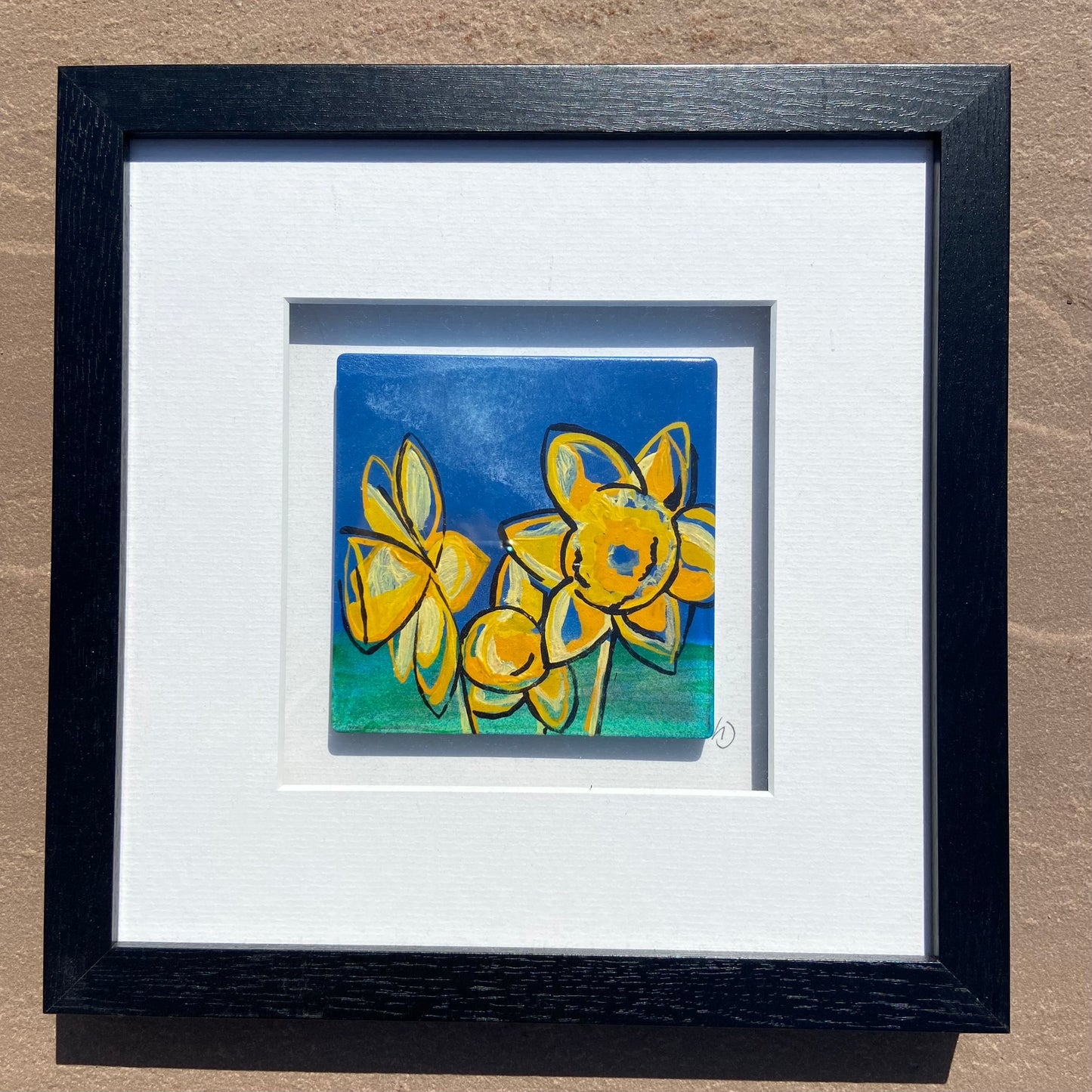 Daffodil Ceramic Tiles Original Paintings