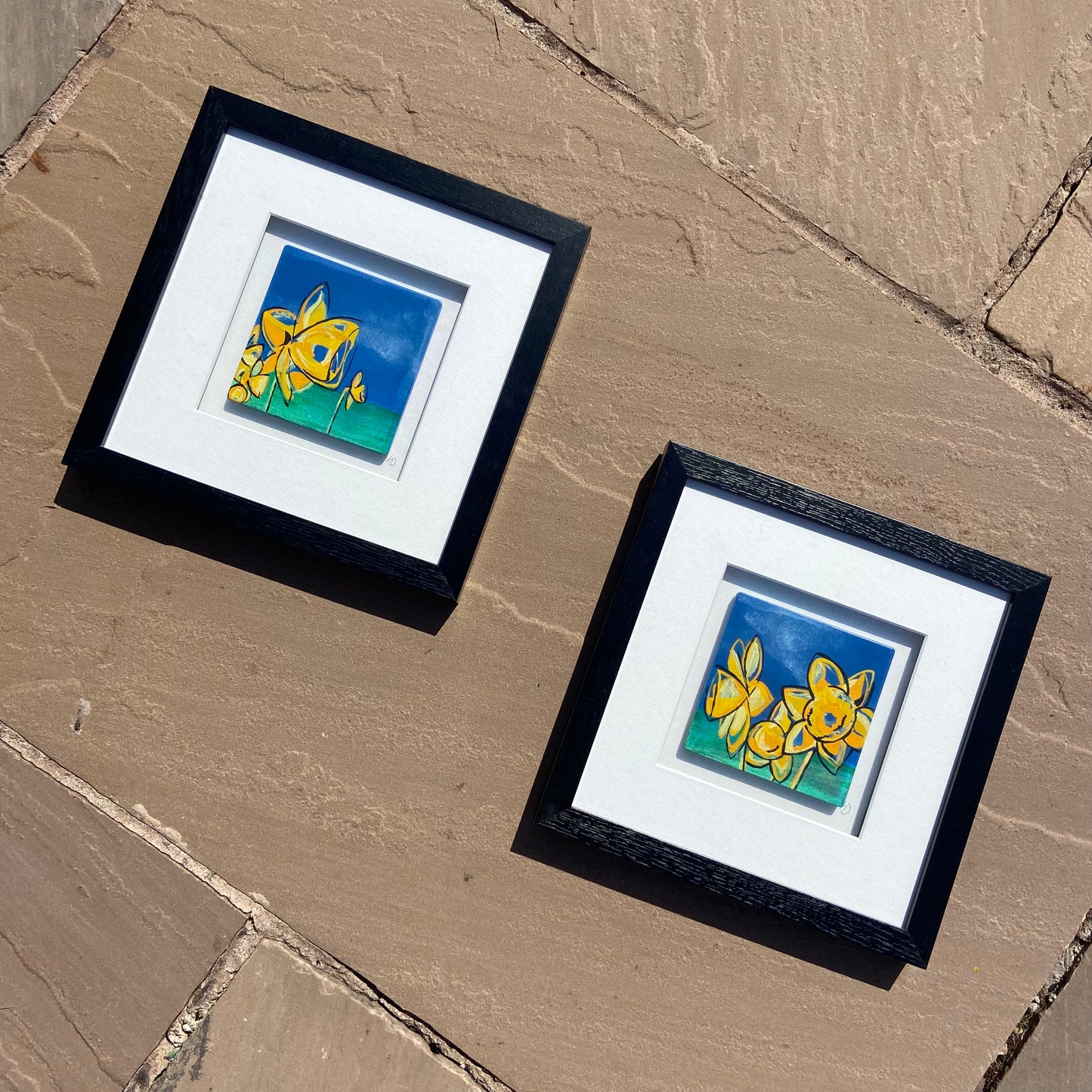 Daffodil Ceramic Tiles Original Paintings