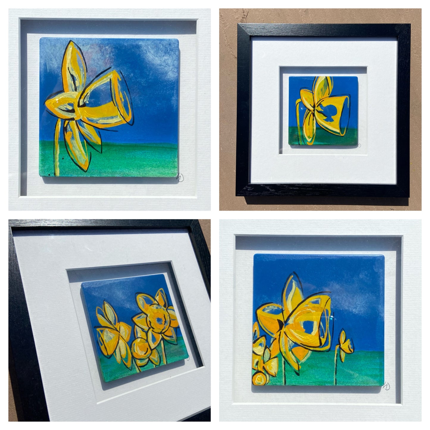 Daffodil Ceramic Tiles Original Paintings