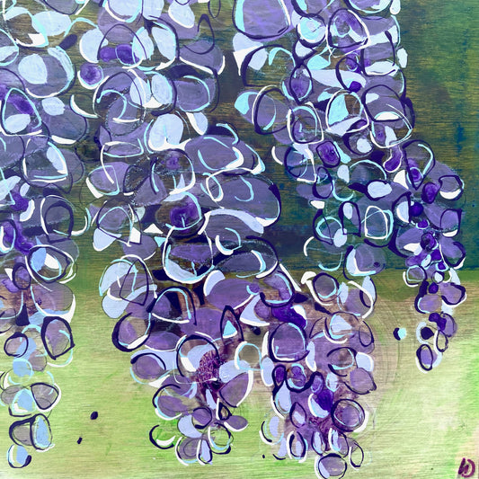 Lilac String of Lights Original Painting